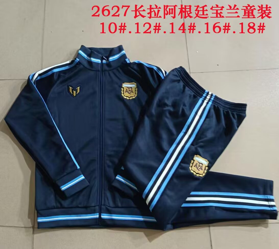 Kids Argentina 26/27 Tracksuit - Navy Blue